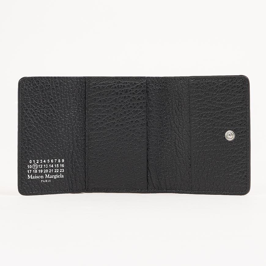 Maison Margiela Unisex Four-Stitch Leather Bifold Wallet Black