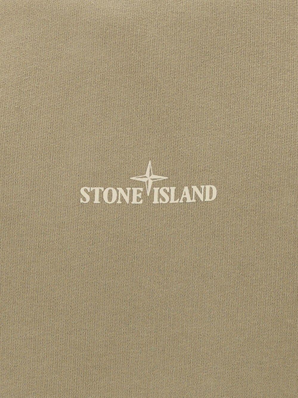 STONE ISLAND Green Cotton Logo Sweatshirt