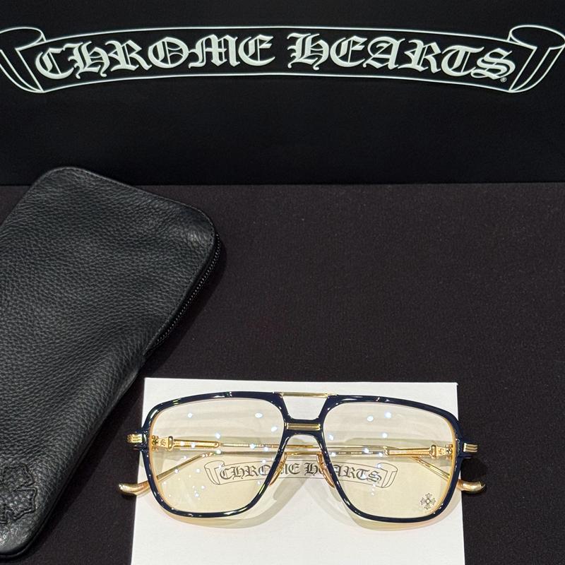 Chrome Hearts Navy Multi-Color Gold Detail Eyeglasses Unisex