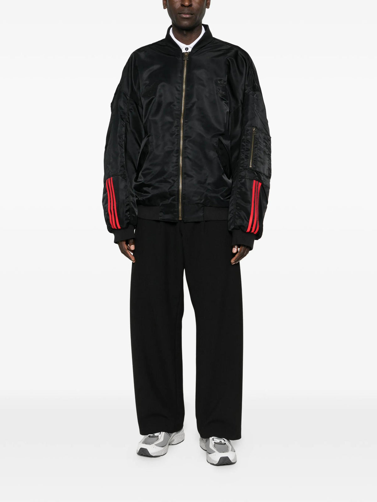 WILLY CHAVARRIA adidas x Willy Chavarria Black Satin Bomber Jacket
