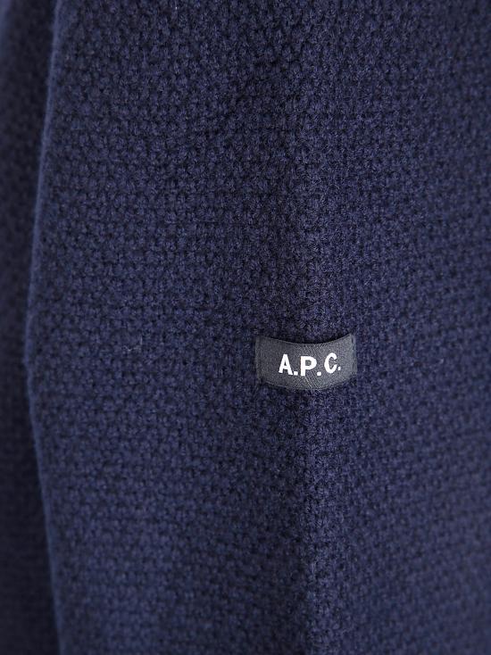 A.P.C. Dark Navy Wool Blend Crewneck Sweater for Men WVBCZH23434IAK
