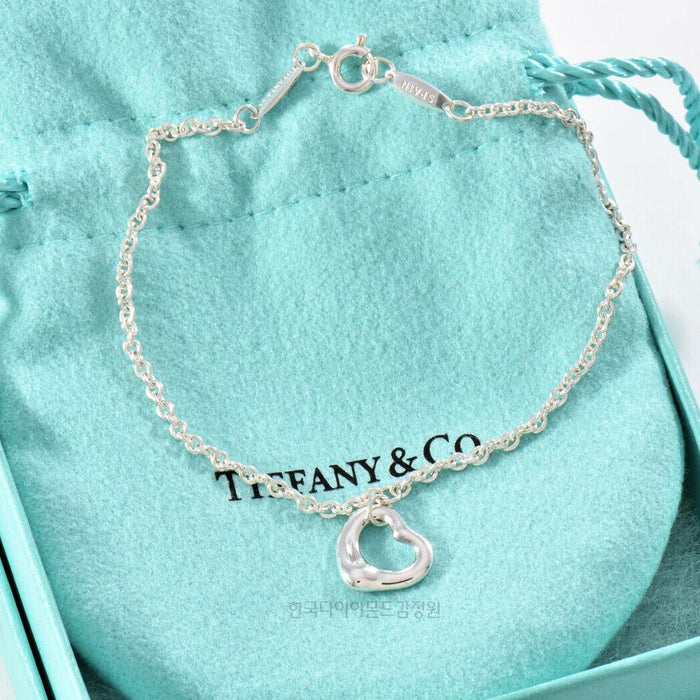 Tiffany & Co 925 Sterling Silver Open Heart Bracelet 92 5