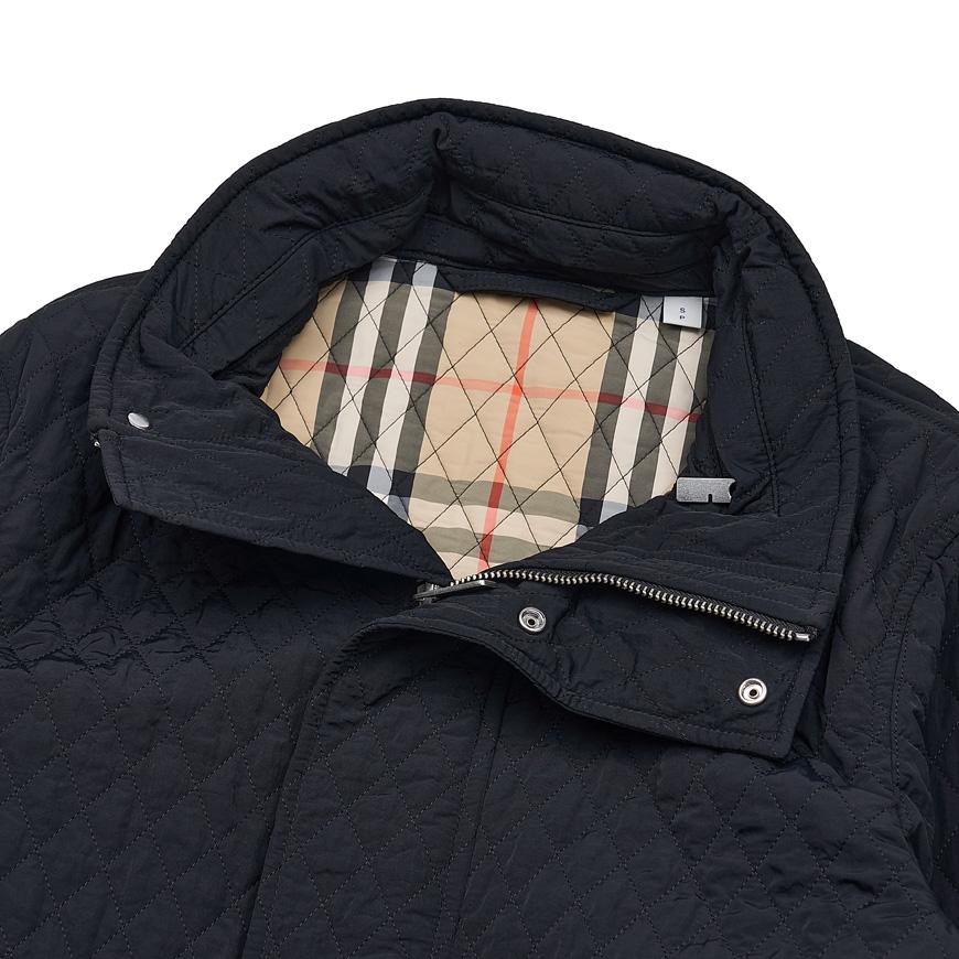 BURBERRY Women’s Hooded High-Neck Quilted Jacket Black