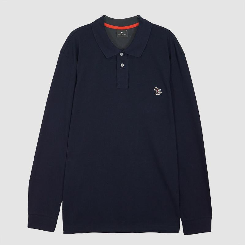 Paul Smith Zebra Long Sleeve Polo Shirt Navy M2R 115L KZEBRA 49