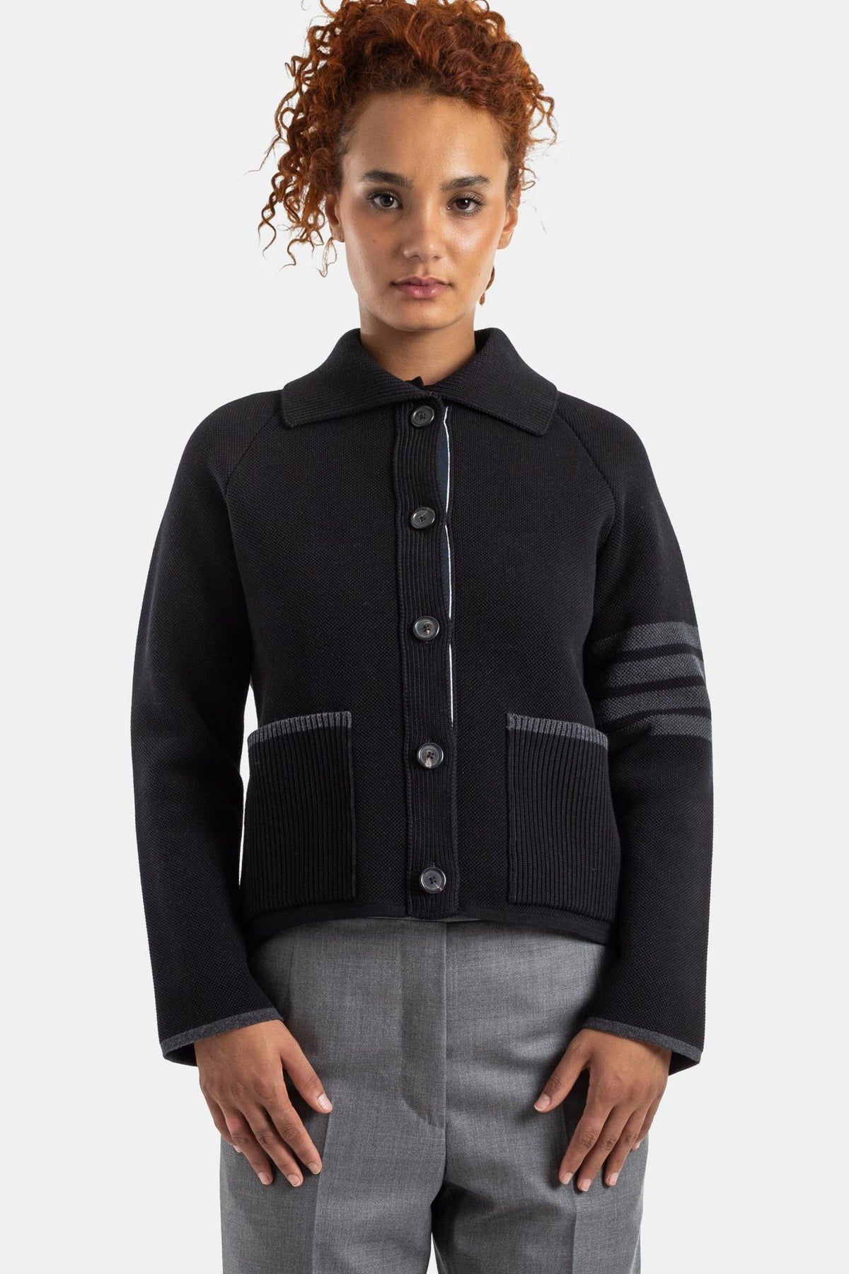 THOM BROWNE Wool Blend Tailored Jacket for Women