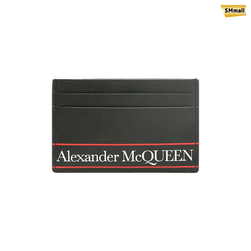 Alexander Mcqueen Logo Leather Card Holder Black