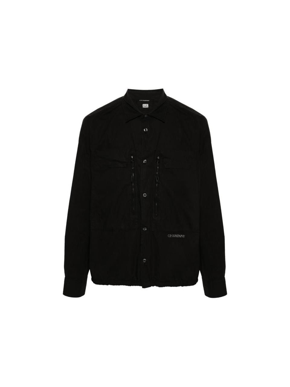 CP Company Cotton Poplin Overshirt Black Long Sleeve Shirt