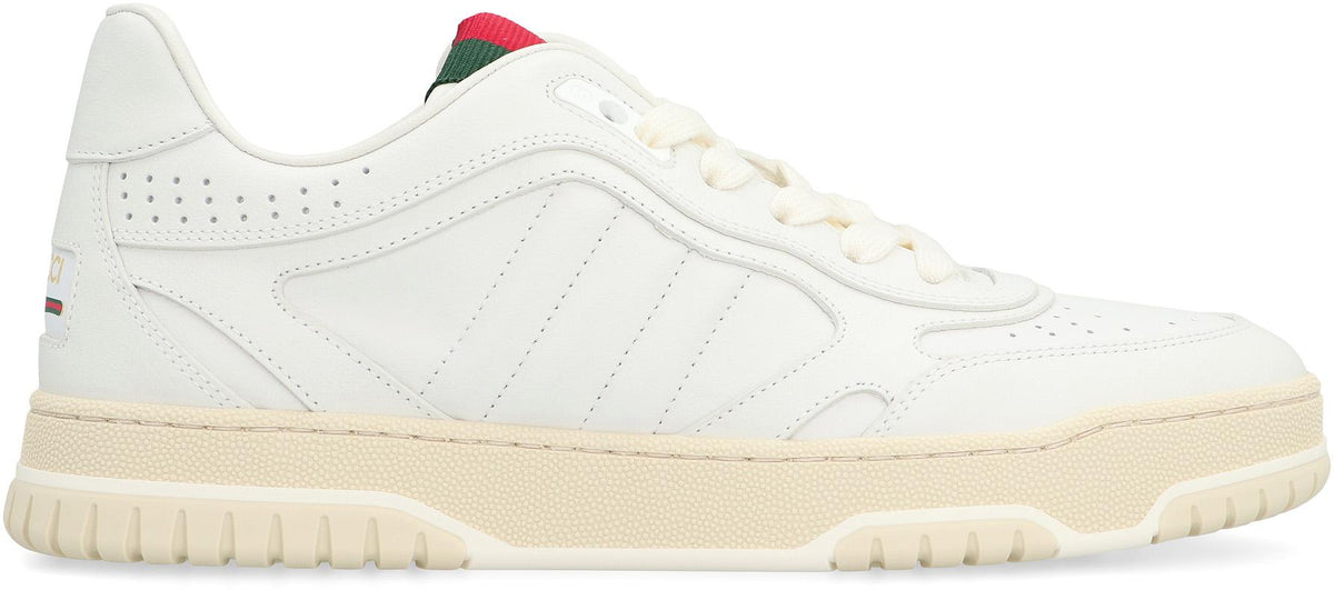 GUCCI White Leather Low-Top Sneakers