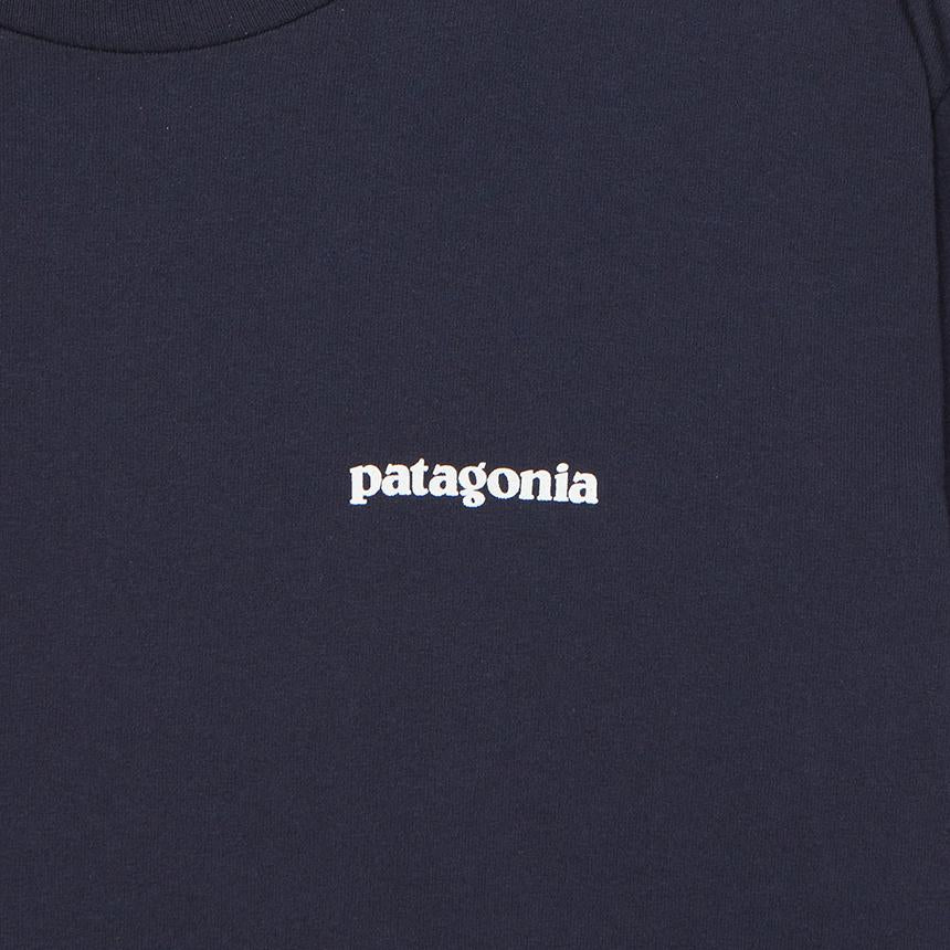 patagonia P-6 Long Sleeve T-Shirt Mens Navy Cotton Sweatshirt