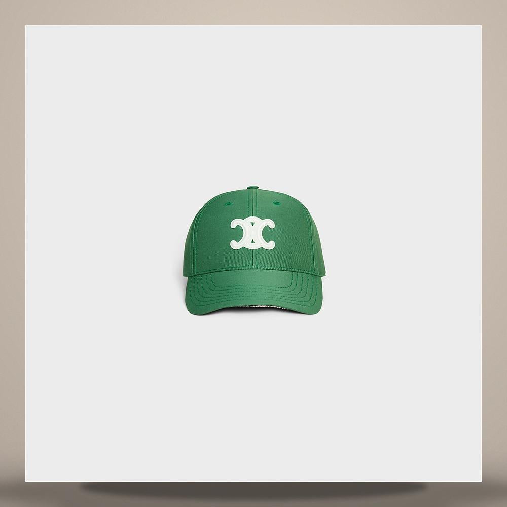 CELINE Triomphe Baseball Cap Cotton Drill Black Cap