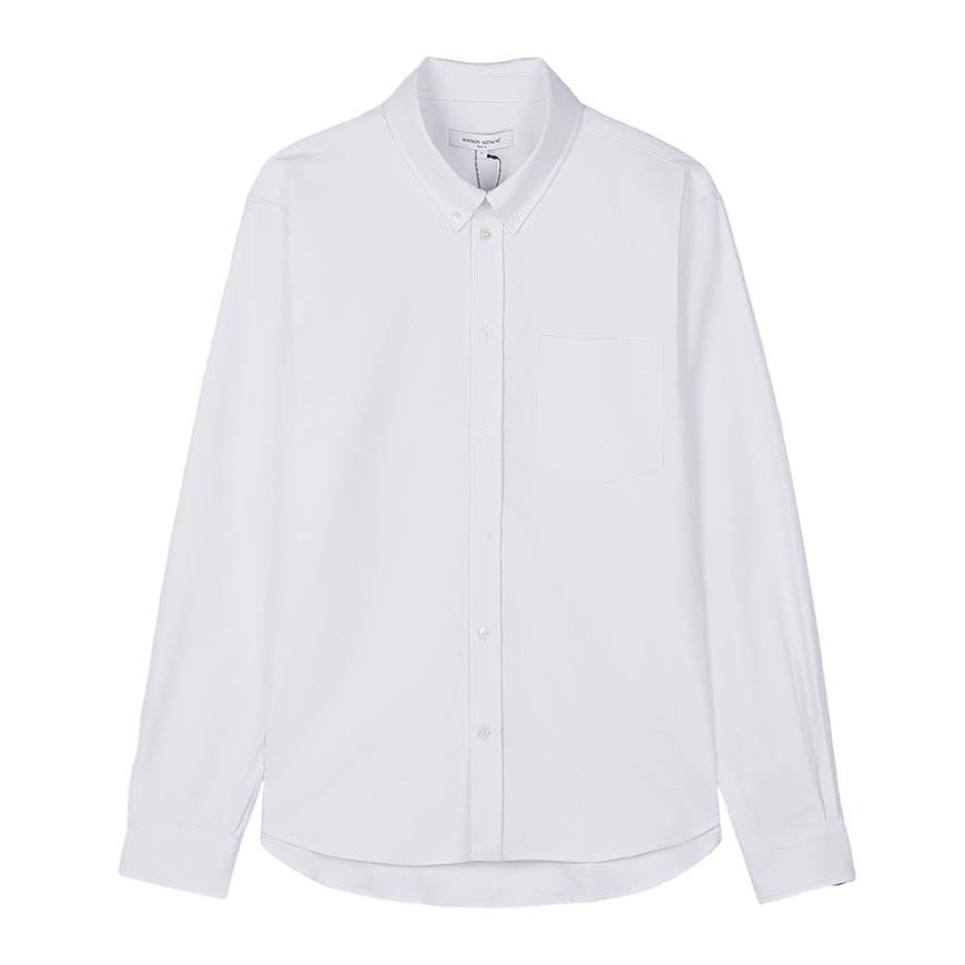 Maison Kitsune Profile Fox Regular Fit Long Sleeve Shirt Whi QM00412 WC5062 P100