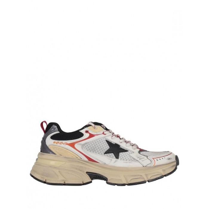 GOLDEN GOOSE Lightstar Leather Low-Top Sneakers White Navy