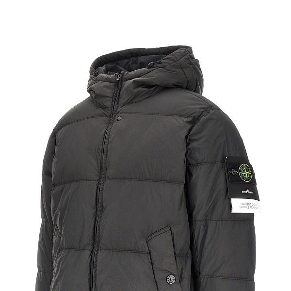 STONE ISLAND Black Nylon Down Puffer Jacket Men