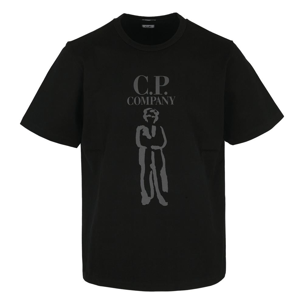 CP Company Mercerized Cotton Short Sleeve T-Shirt Black Men
