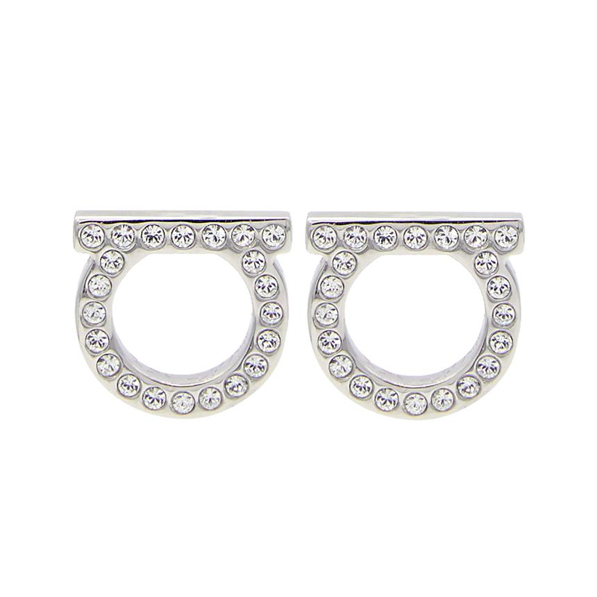 Ferragamo Gancini Crystal Large Women's Earrings 76 0122 002 0696574