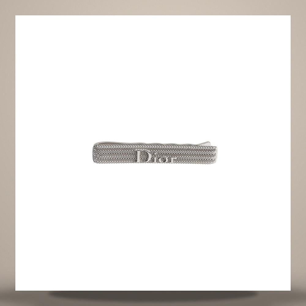 DIOR Silver Guilloche Tie Clip V1825HOMST D990