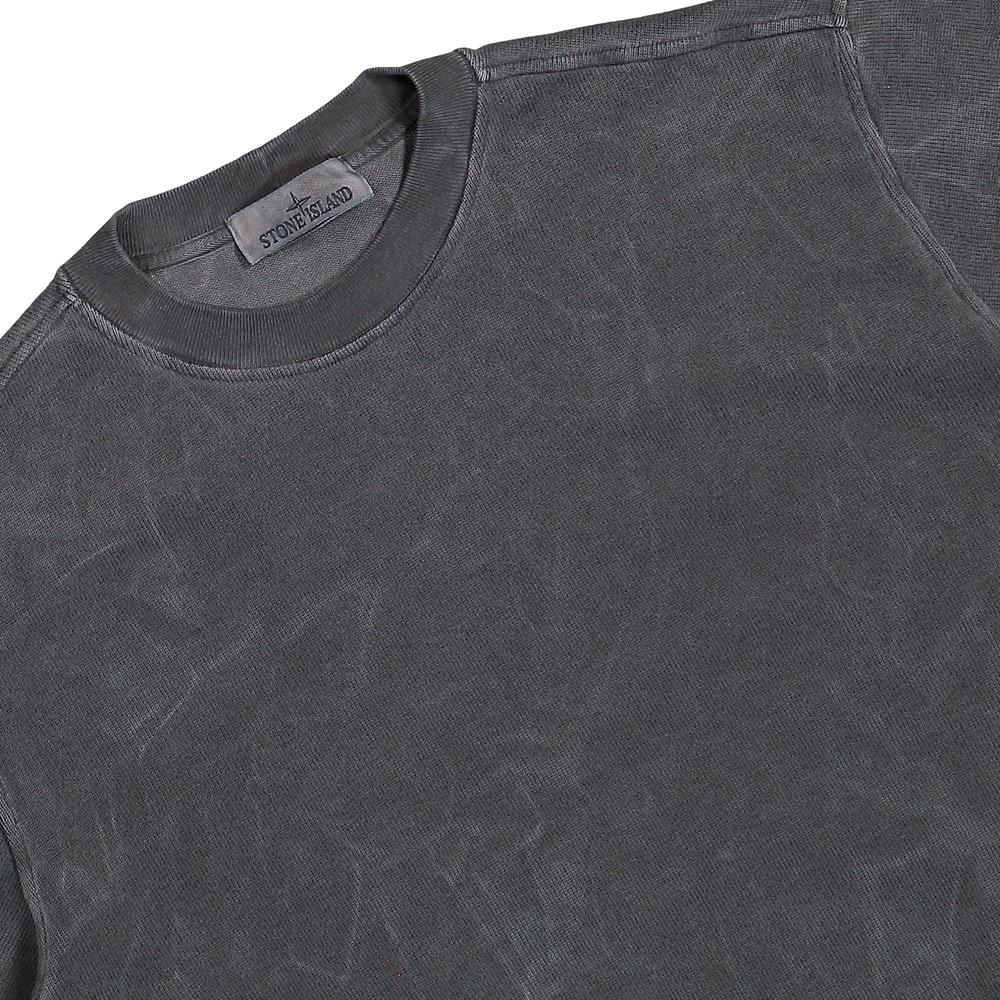 STONE ISLAND Vanisé Cotton Jersey Crewneck Sweatshirt Black Men