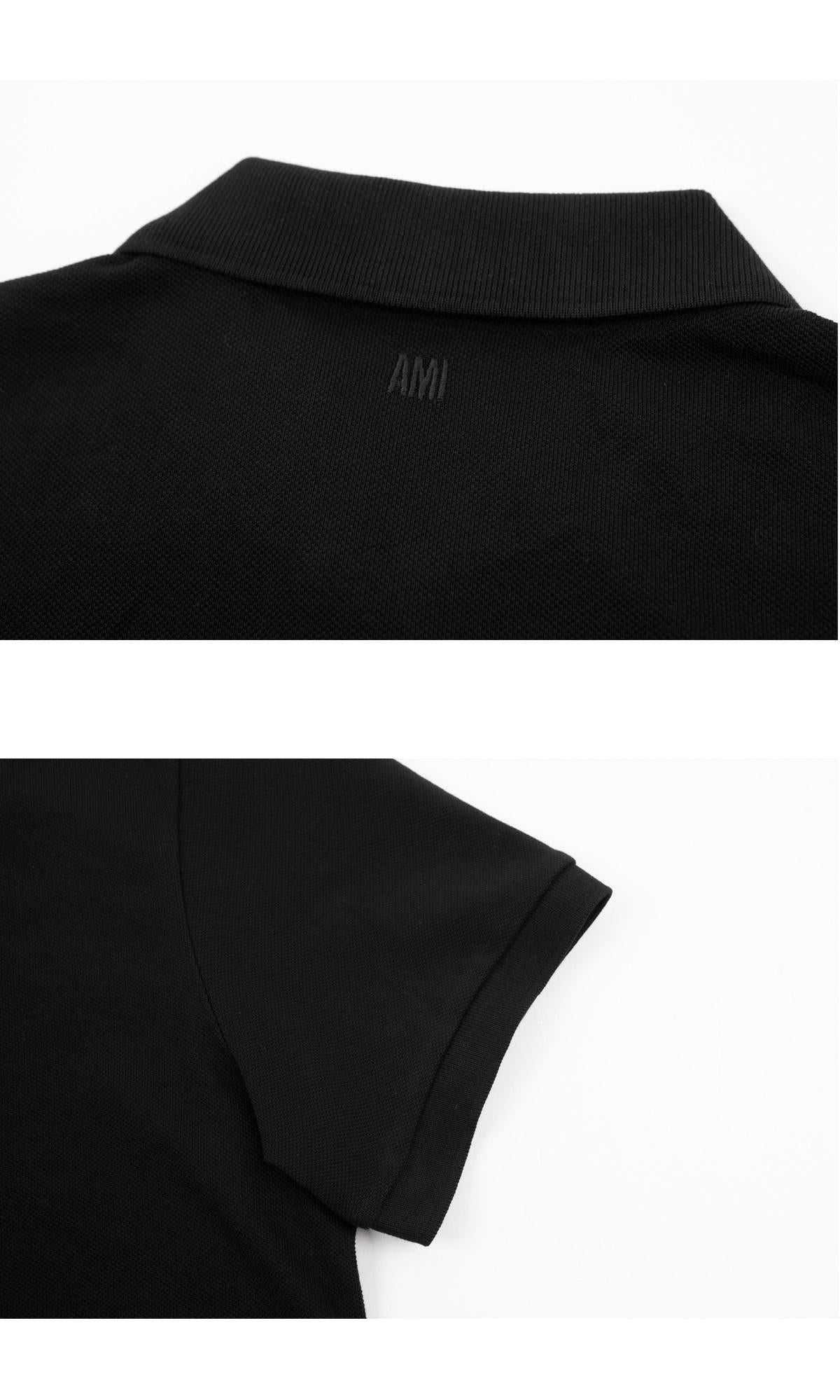 AMI Men's Heart Logo Short Sleeve Polo Shirt BFUPL001 760
