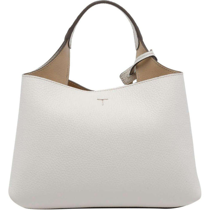 Tods T Timeless Micro White Leather Tote Bag for Women