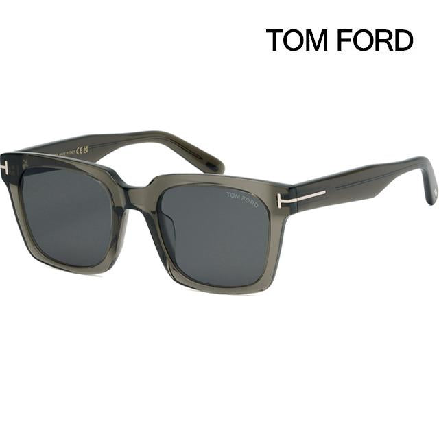 TOM FORD Transparent Dark Gray Square Acetate Sunglasses Asian Fit TF1162K 57A