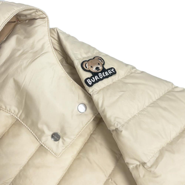 BURBERRY Ivory Bear Logo Puffer Jacket Women 8109349
