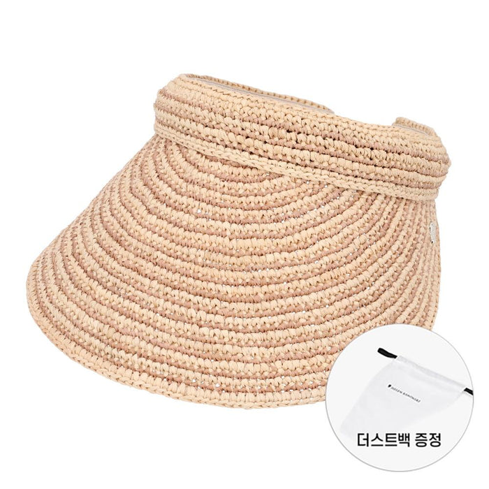 HELEN KAMINSKI Natural Raffia Visor Sun Cap for Women HAT 52242