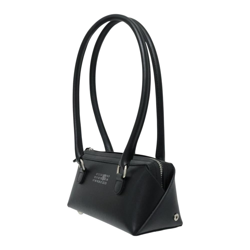 MM6 black leather Bauletto women’s shoulder bag