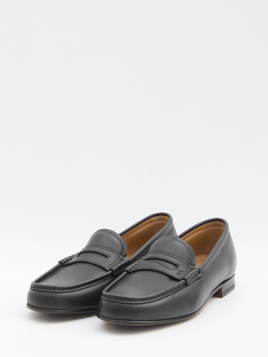 DIOR Black Leather Loafers for Men 3LO168ZAS900 BLACK DOM