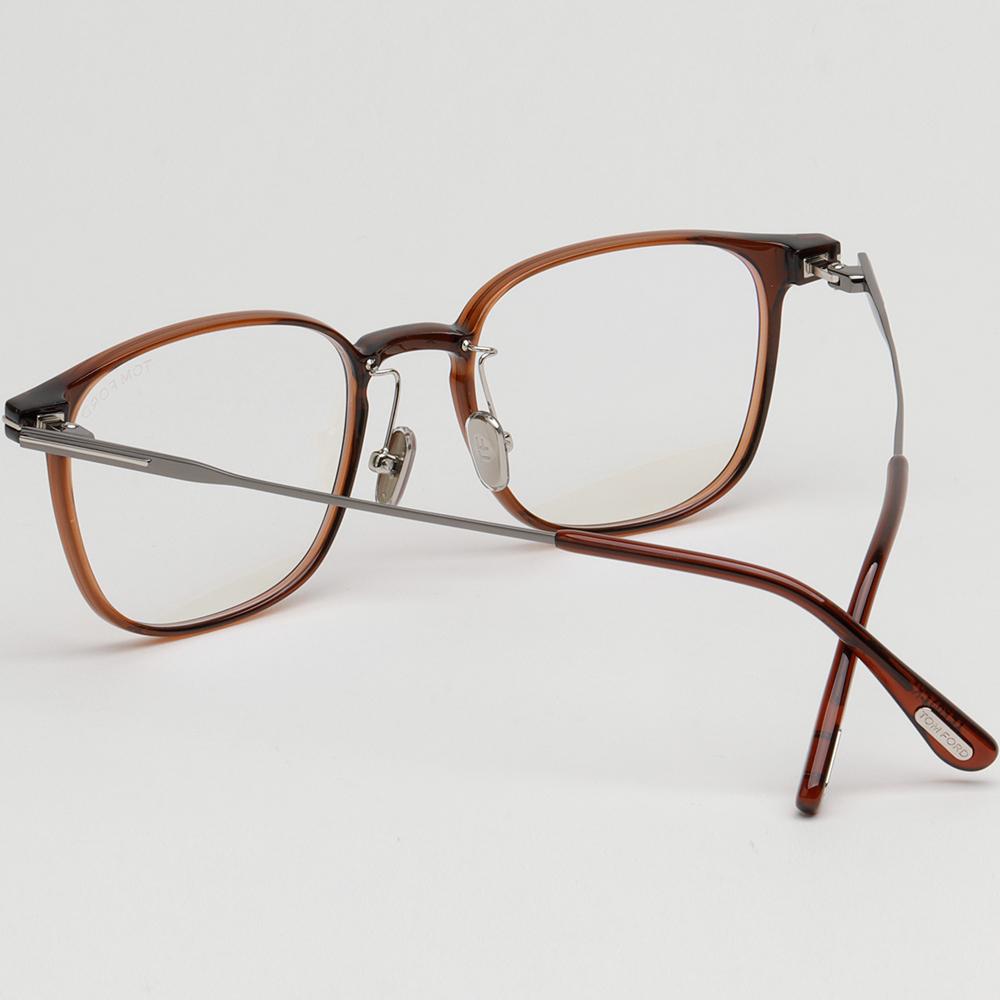 TOM FORD Blue Light Blocking Square Glasses Frame Asian Fit Transpa TF5923KB 045