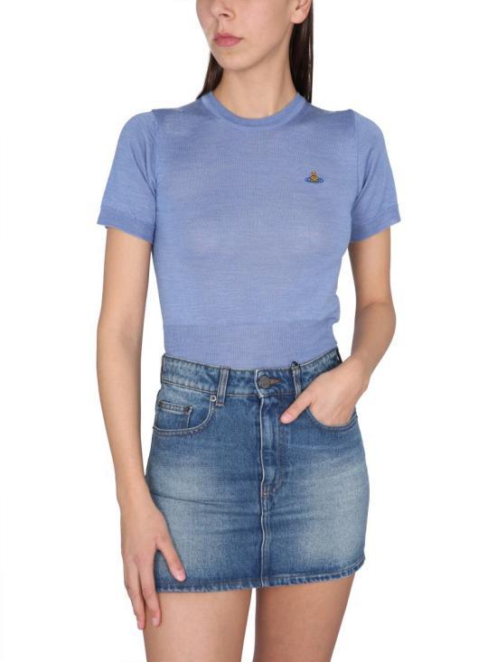 Vivienne Westwood Bea Round Neck Knit Top Navy