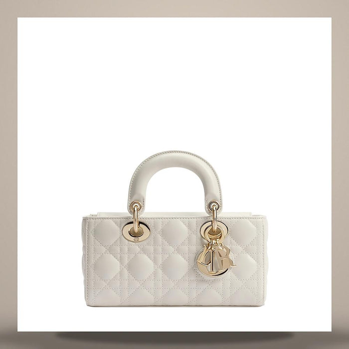 DIOR Lady D-Joy Small Bag Latte Cannage Lambskin Shoulder Bag