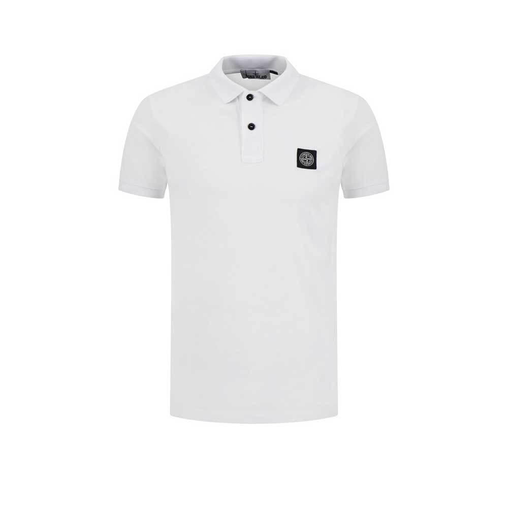 STONE ISLAND Slim Fit Polo Shirt White Men Cotton