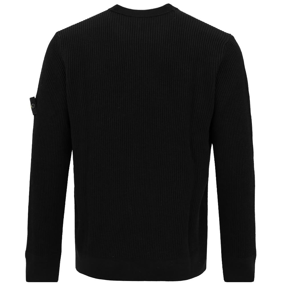 STONE ISLAND Lambswool Rib Knit Crewneck Sweater Black K2S155100053 S00C2 V0029