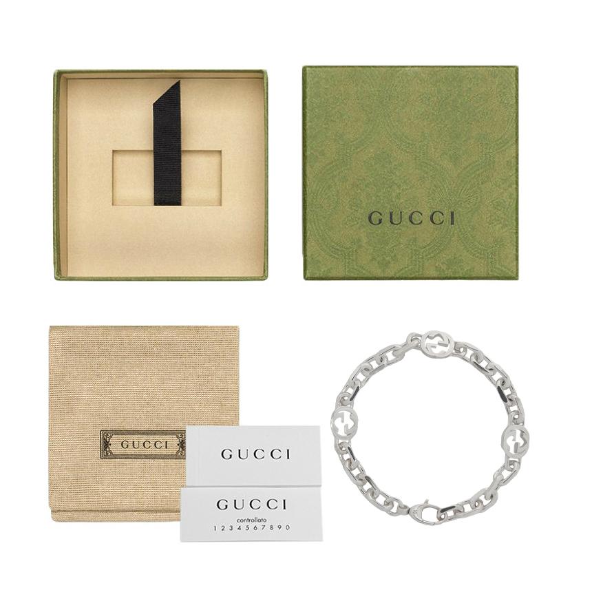 GUCCI Interlocking Silver Bracelet 620798 J8400 8106