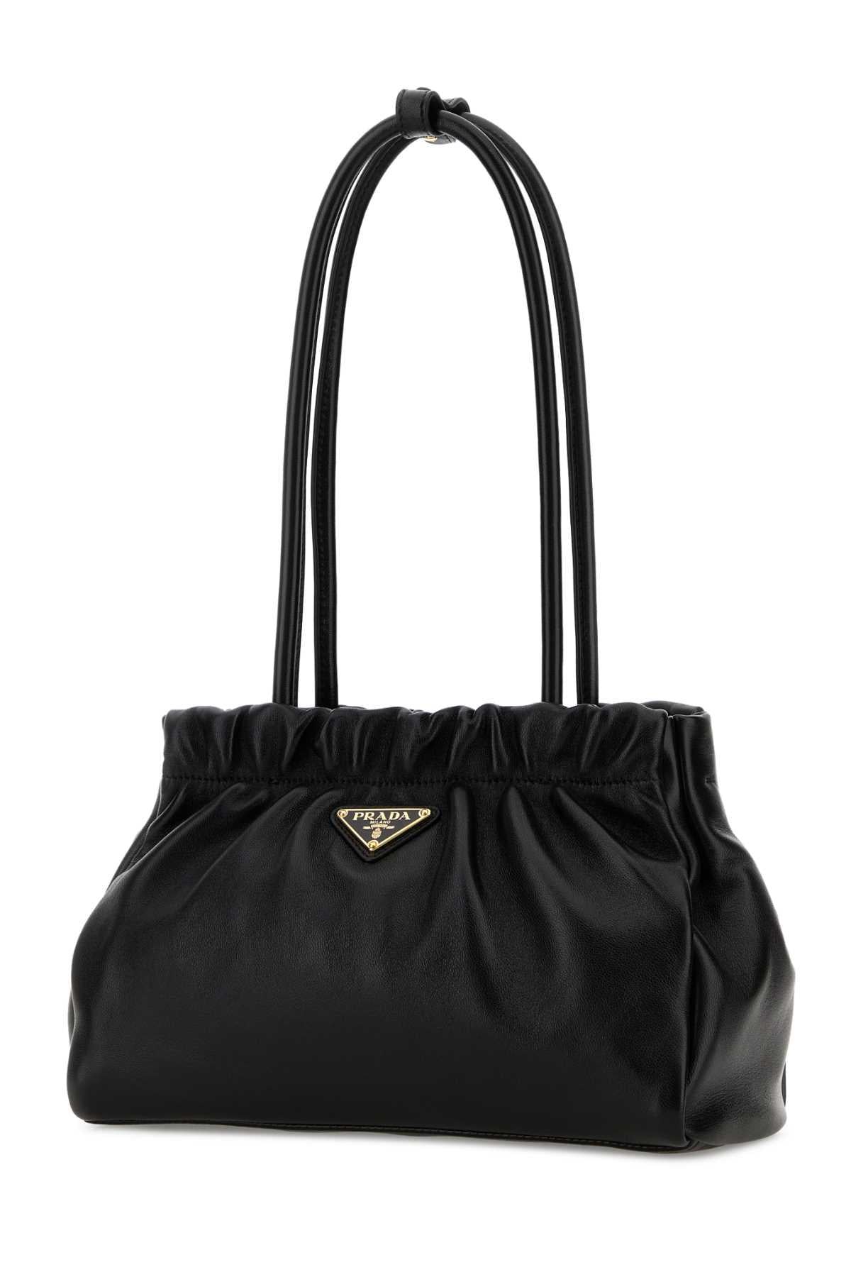 PRADA Black Leather Shoulder Bag