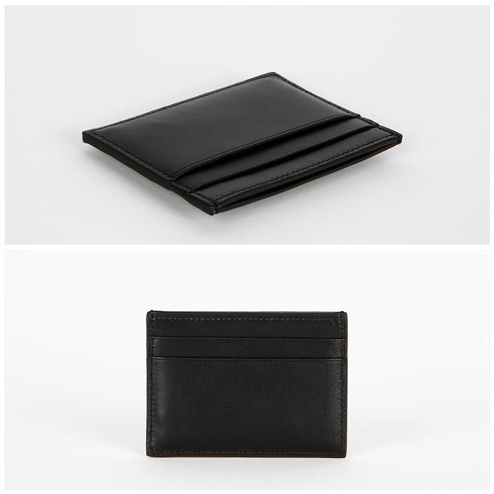 LOEWE Puffer Anagram Logo Card Holder Black Leather Wallet