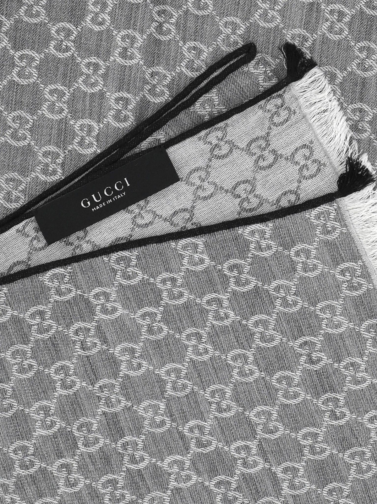 GUCCI Beige Wool Knit Scarf