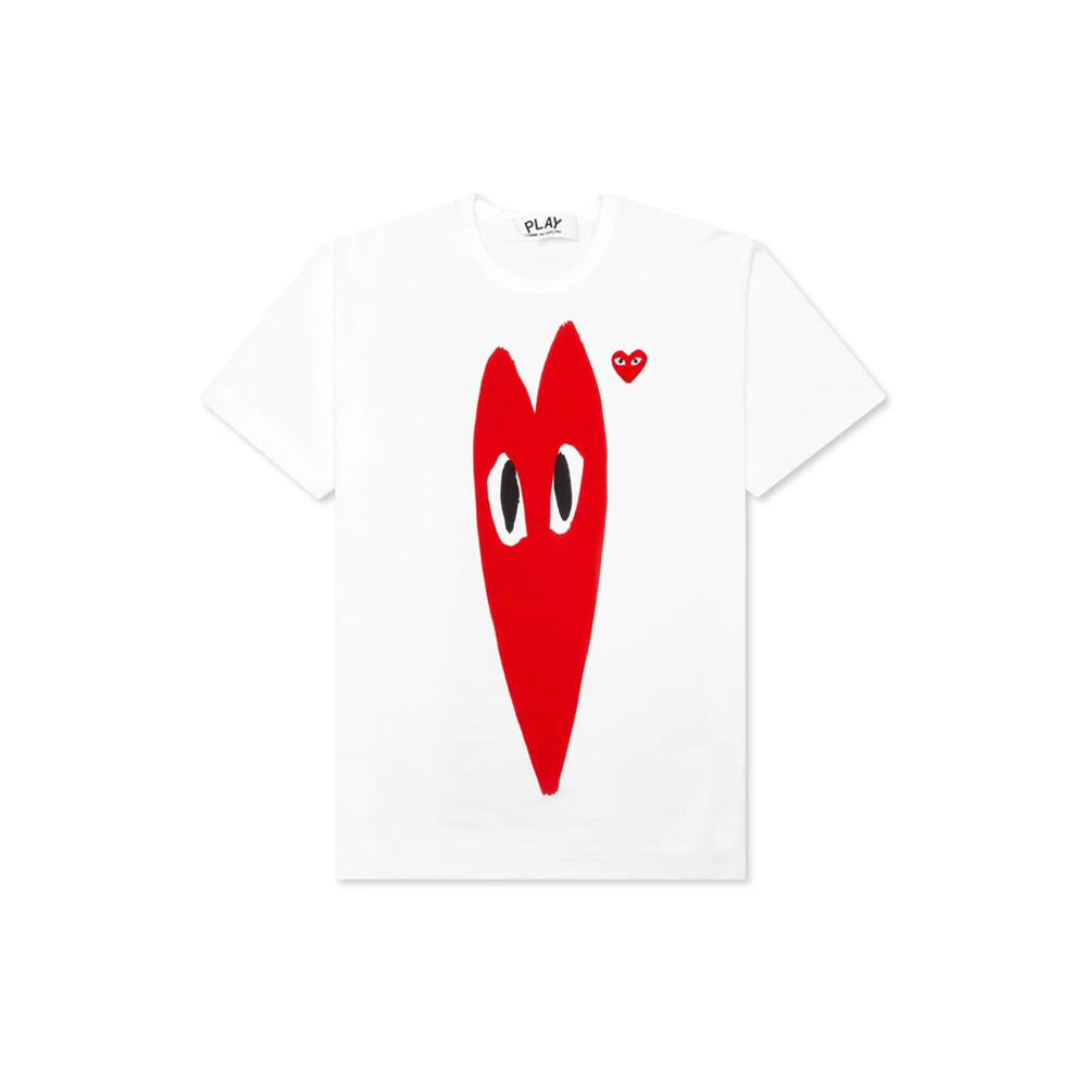 Comme des Garcons Red Heart Patch Slim Print T-Shirt White Men AZ T224 051 1