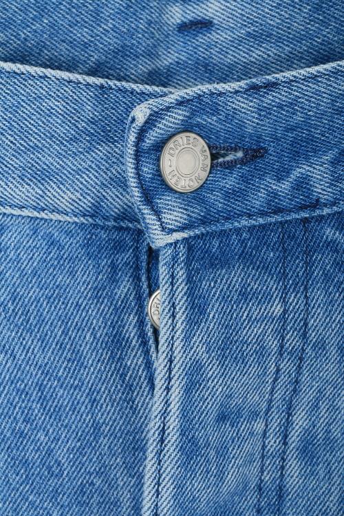 Dries Van Noten Light Blue Pleated Denim Jeans 242 020934 9383 514
