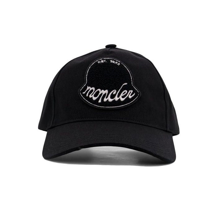 Moncler Logo Patch Black Cotton Baseball Cap 3B00030 0U082 999
