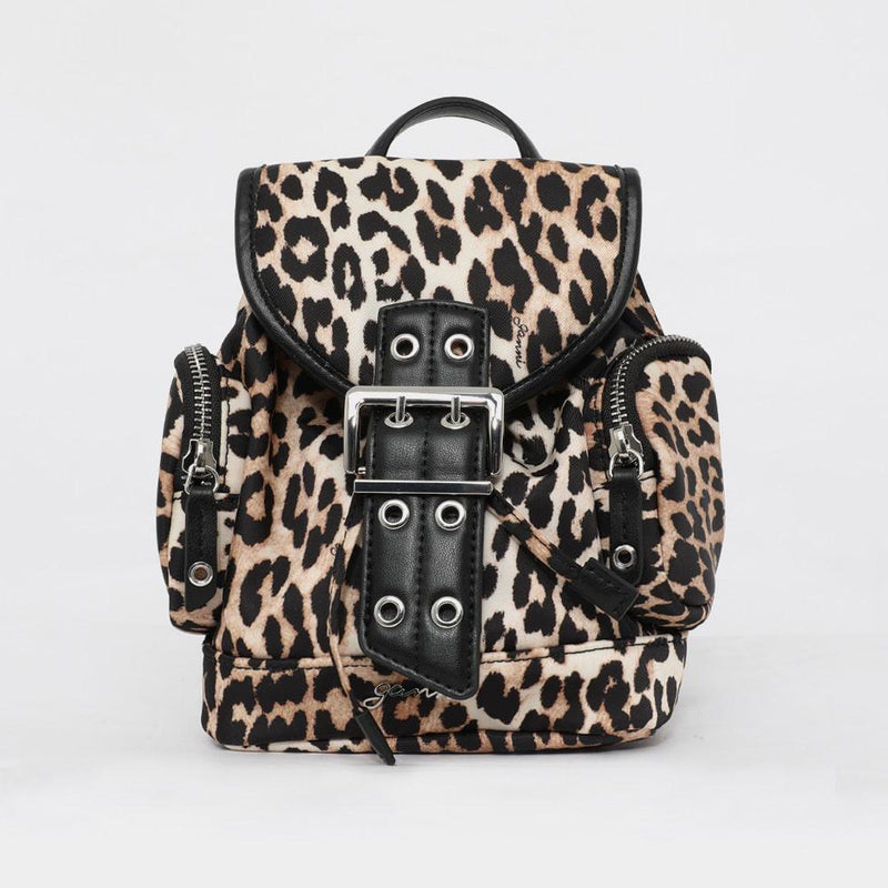 GANNI Leopard Nano Print Bukky Women’s Backpack B2010008 859