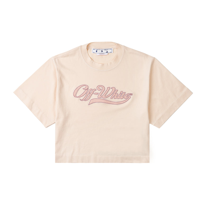 OFF WHITE Womens Baseball Rosso Crop T-Shirt