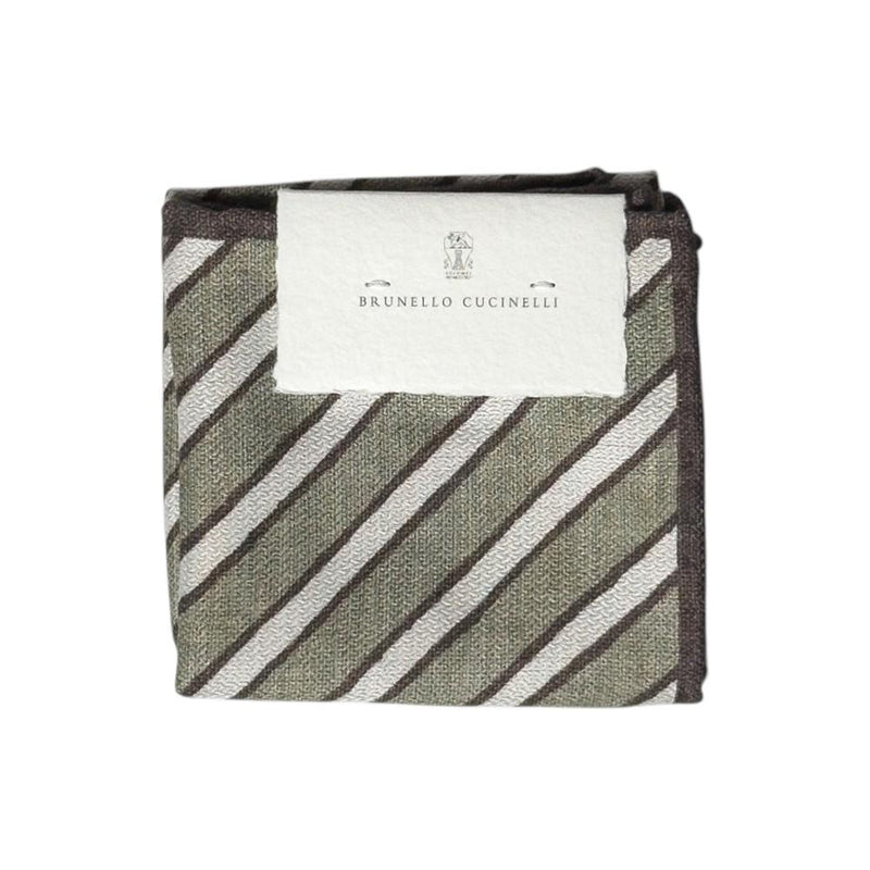 Brunello Cucinelli Diagonal Stripe Silk Pocket Square Scarf
