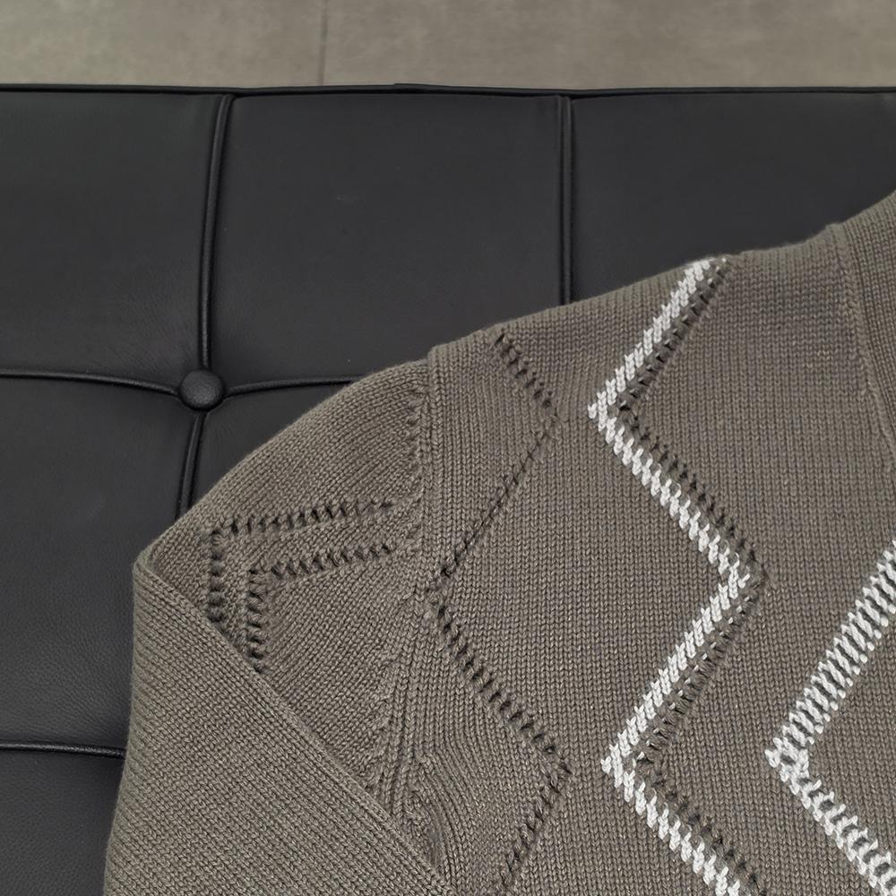 HERMES Mens Joa et Azur Button Cardigan Taupe Brown