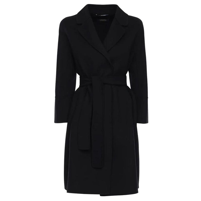 Max Mara ARONA Belted Wool Coat Black