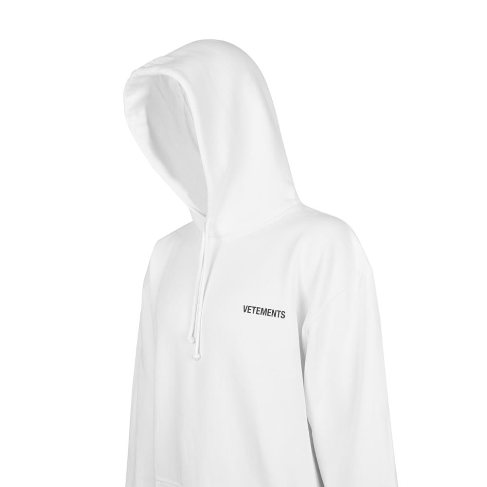 Vetements Women’s Oversized Logo Print Hoodie White