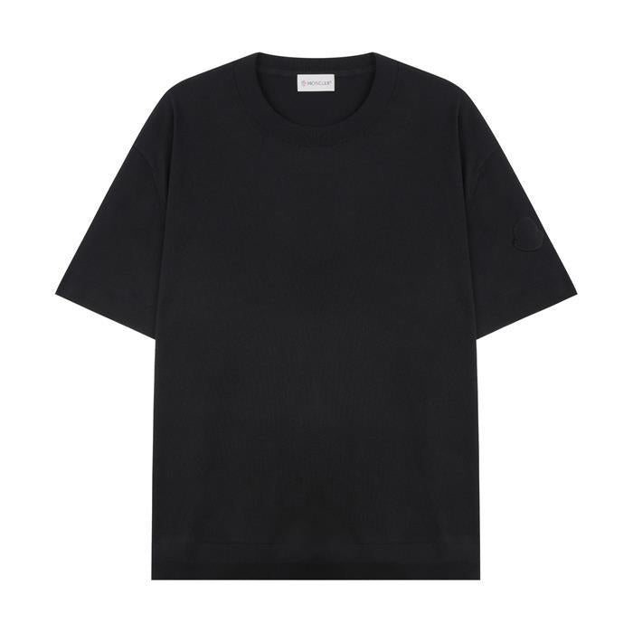 Moncler Logo Patch Silk Cotton Knit T-Shirt 9C00011 M6329 999