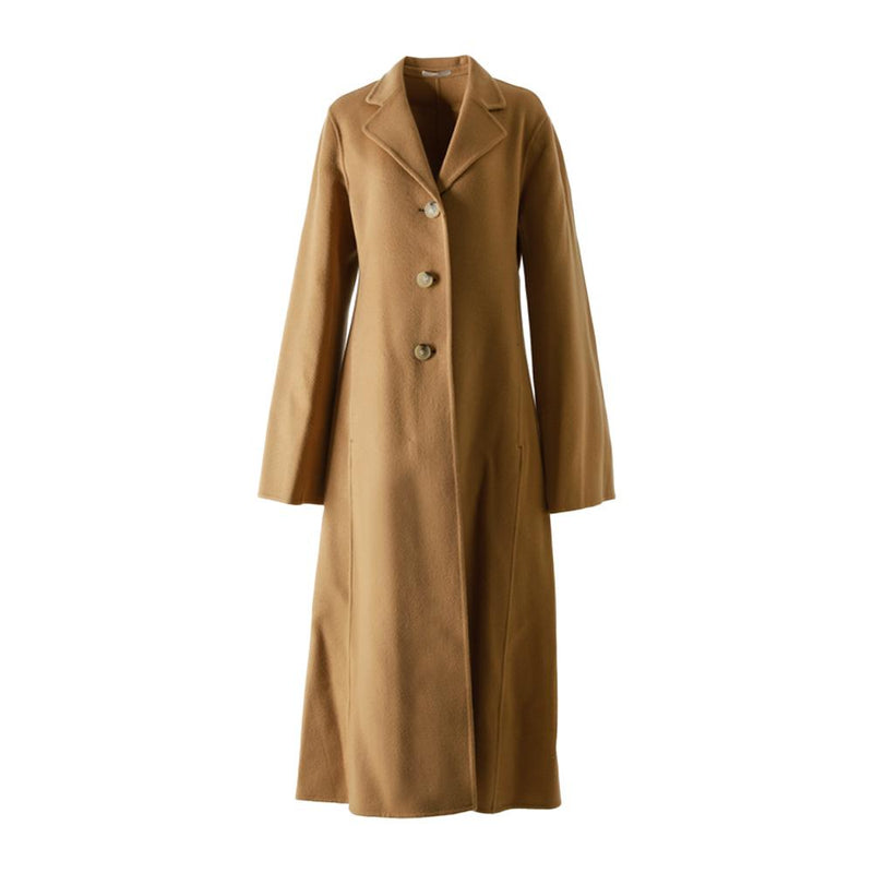 Acne Studios Camel A-Line Cashmere Wool Long Coat