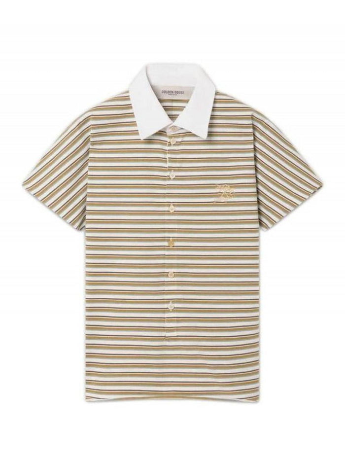 GOLDEN GOOSE Contrasting Collar Stripe Jersey Polo T-Shirt