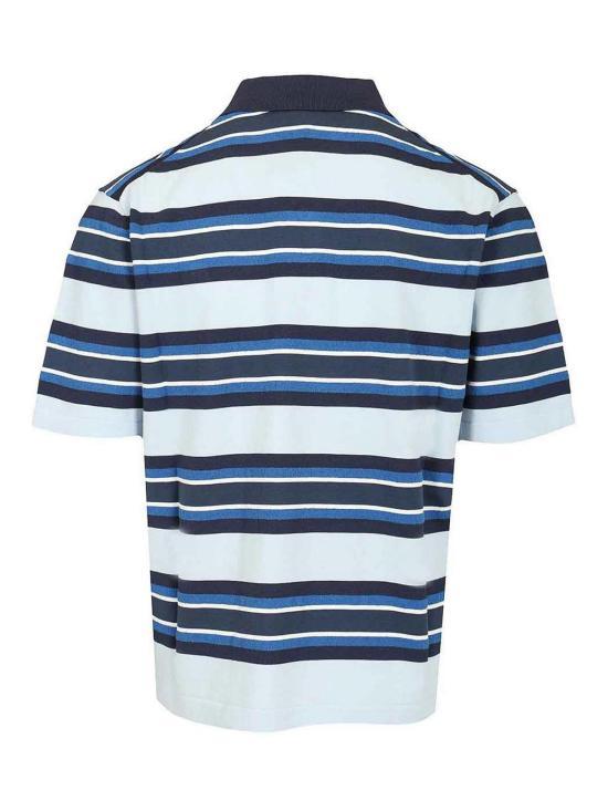 Maison Kitsune Cirrus Blue Ink Cotton Polo Shirt for Men OM00201 KT1119